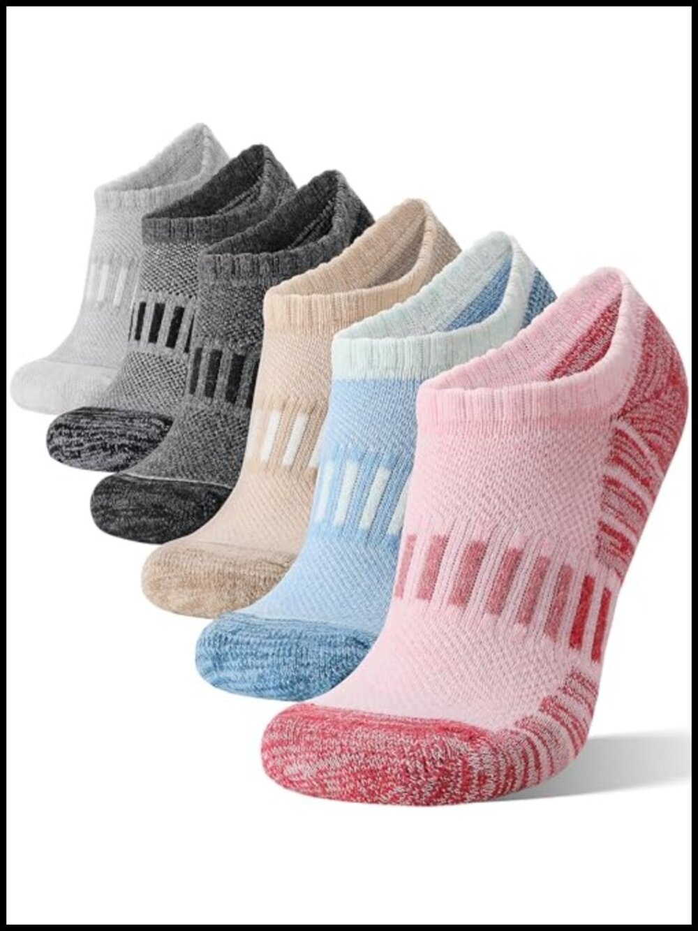 Merino Wool Ankle Athletic Running No Show Socks Cushioned Breathable Sports